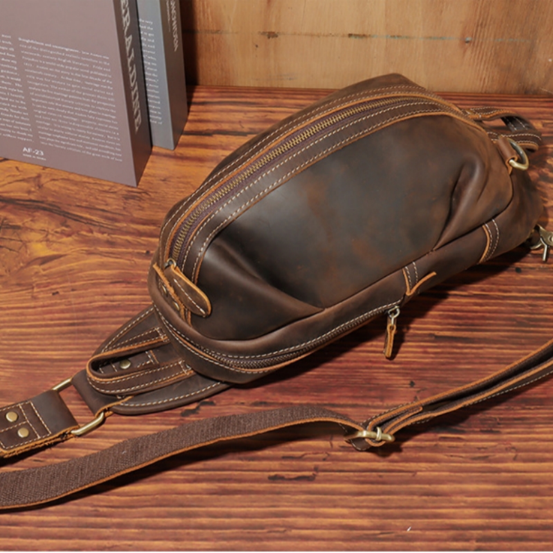 Sac à bandoulière en cuir véri - Sling Backpack Shoulder avis et prix